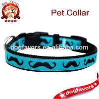 Mustache Dog Collar / Black Mustache on Teal Blue / Pet Accessories / Handmade / Adjustable